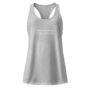 I will not bend the knee to the patriarchy Women’s fitted racerback tank top | Boudica x Thurisaz
